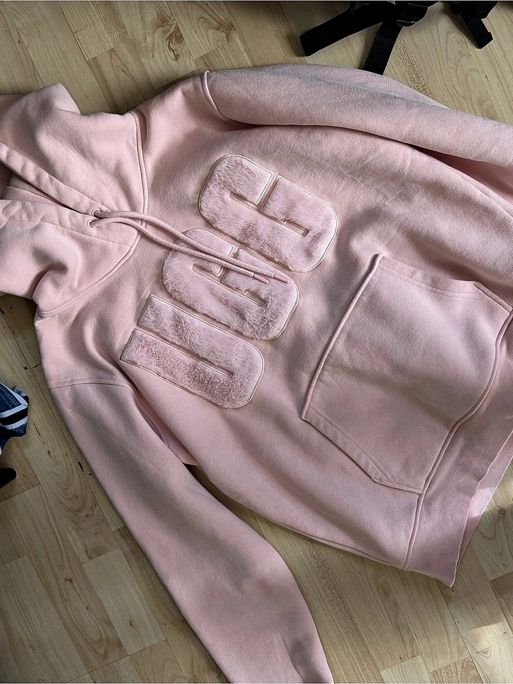 UGG Fuzzy Logo Hoodie Pink